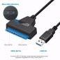 Preview: USB 3.0 zu SATA 22 Pin externes Adapter Kabel für 2.5" Festplatte HDD SSD