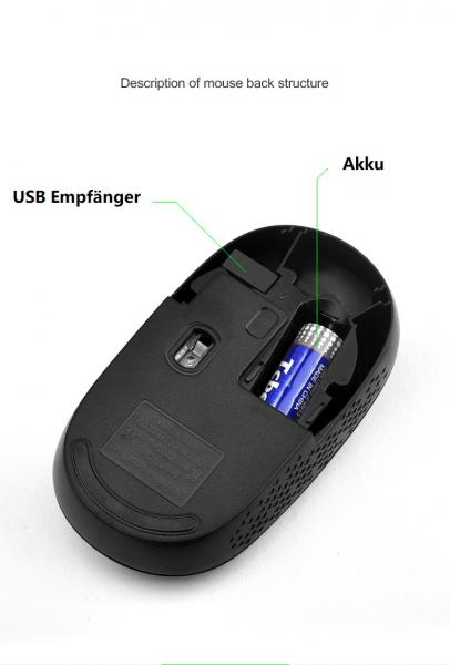 2500dpi Wireless USB Kabellos Maus Funkmaus 2.4 GHz Bluetooth für PC Laptop
