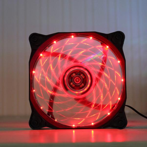 2X 120mm 15 LEDs Rot/Red Gehäuse-Lüfter/Fan transparent 12cm